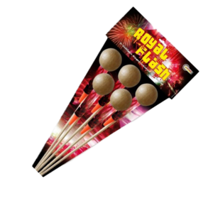 Big Five besteht aus fünf Kugelraketen mit klaren Konturen und ausgeprägten Farbeffekten.