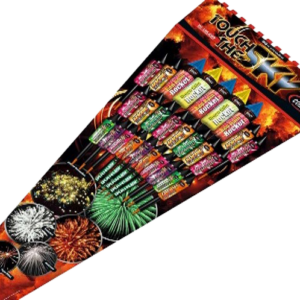 Touch the Sky ist ein 32-teiliges Raketensortiment mit deutlich sichtbaren Effekten in rund 90 Metern Höhe.