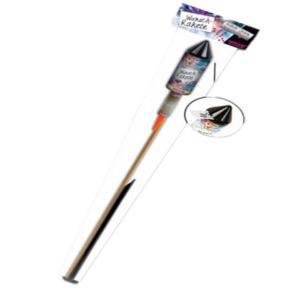 Die Wunschrakete ist eine Einzelrakete mit Beschriftungsfeld für persönliche Wünsche und Vorsätze.